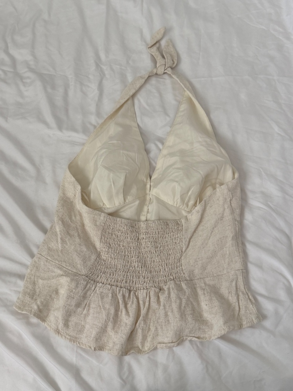stradivarius linen blend halter top size medium details: -great condition - - Picture 5 of 7